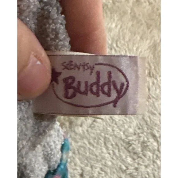 Scentsy Buddy Mouse Teal Gray Plush Toy Polka Dot Legs & Bow Tie  12" - Picture 5 of 7